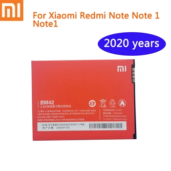 2020 года 100% Оригинальный Аккумулятор Xiaomi BM42 Для Xiaomi Redmi Note Note 1 Note1 Замена Батарей мобильного телефона 3200 МГц
