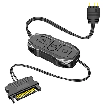 ARGB Контроллер Удлиненный кабель Широкая Совместимость С 3-контактным разъемом SATA Корпус блока питания Вентилятор Черный Мини RGB Контроллер
