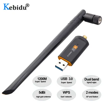 Kebidu USB Wifi Адаптер 1200 Мбит/с USB3.0 Lan Dongle Адаптер 2,4 ГГц 5,8 ГГц Беспроводная сетевая карта Для MAC/Liunx OS/Windows7/8/10