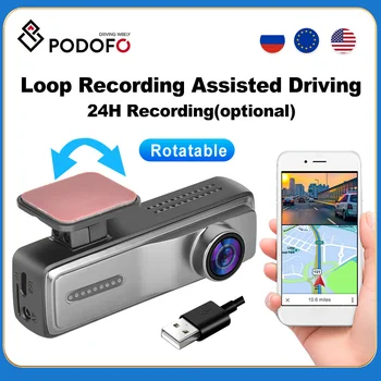 Podofo Dash Cam ADAS Автомобильный видеорегистратор ADAS Dashcam DVRs Видео HD 1080P USB TF Карта Авторегистратор для Android Мультимедийный плеер DVD