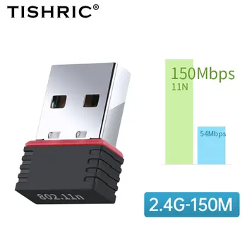 TISHRIC Mini USB WIFI Адаптер 150 Мбит/с Беспроводная Сетевая карта 2,4 ГГц USB2.0 802.11n/g/b Ethernet Для Настольных ПК Ноутбуков Windows