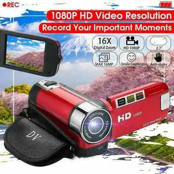 Видеокамера 1080P HD Цифровая Видеокамера TFT LCD 24MP 16-кратный Зум DV AV Ночного Видения