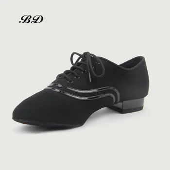 ЛУЧШИЕ танцевальные туфли Для латиноамериканских танцев, современная мужская обувь на двухточечной подошве из воловьей кожи, износостойкий верх из оксфордской ткани, аутентичная бальная шнуровка