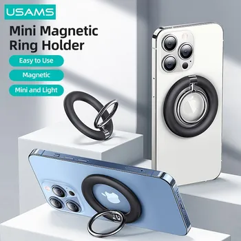 Магнитный держатель кольца на палец USAMS, прочный гибкий кронштейн, устойчивая мини-подставка для телефона iPhone 13 12 11 Xiaomi Samsung Huawei