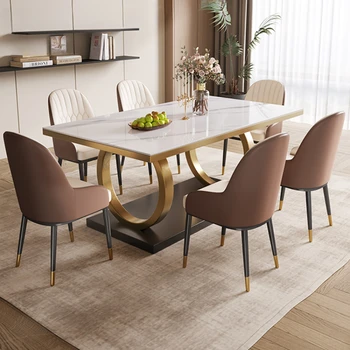 Обеденные столы с шиферным дизайном, Роскошная кухня, гостиная, Современные обеденные столы, Кофейная мебель для дома Nordic Mesa Comedor SR50DT