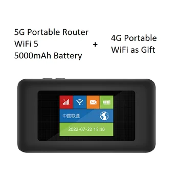 Портативный Wi-Fi маршрутизатор 5G/4G, sim-карта, мобильные точки доступа Wi-Fi, поддержка 5G MiFi N28/N78 и 4G Портативный Wi-Fi в подарок