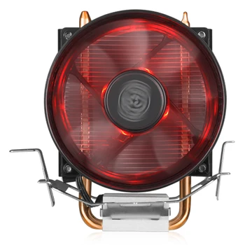 Процессорный кулер Cooler Master Blizzard T20 с красной подсветкой, 3PIN, 2 тепловые трубки, бесшумный светодиодный вентилятор 95,5 мм, поддержка LGA1200/115X/775, AMD AM4