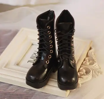 1/4 BJD Кукольная обувь Черная модель кожаных ботинок средней длины