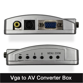 1 шт. адаптер сигнала VGA для телевизора AV RCA, конвертер, коробка для переключения видео (кабель постоянного тока входит в комплект)