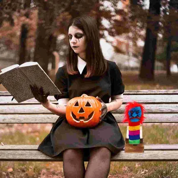 1 шт. Коробка для Розыгрышей на Хэллоуин, Деревянная, пугающая Ведьма, забавная игрушка со звуком ужасов и светом Без (рыжие волосы