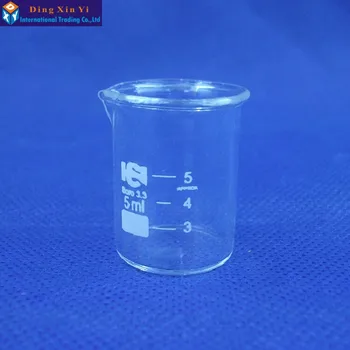 (10 шт./лот) Стеклянный стакан 5 мл, Лабораторные принадлежности, Лабораторный стакан 5 мл, Стакан хорошего качества, Материал с высоким содержанием бора