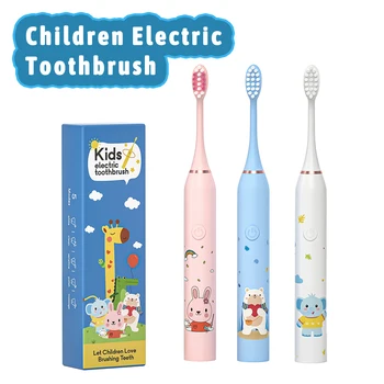 2023 Детская Звуковая Электрическая Зубная щетка Электрическая USB Мультяшная Зубная щетка для детей Замена Зубной щетки детская зубная щетка Электрическая