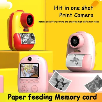 2023 Детская фотокамера мгновенного действия для мини-печати, цифровая видеокамера, дешевая подарочная камера высокого разрешения на день рождения с принтом, Новая