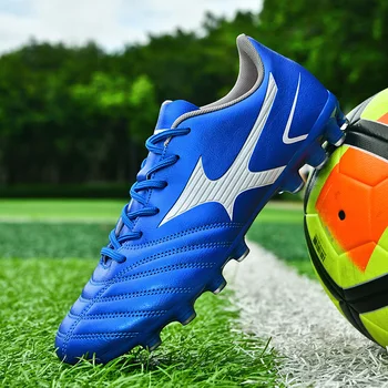 2023 Унисекс, синие брендовые мужские футбольные бутсы TF/AG, низкие профессиональные футбольные кроссовки, Высококачественная спортивная обувь chuteira de campo