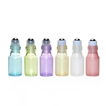 3 мл, Рулонная бутылка, пустое стекло, красочная косметическая упаковка многоразового использования, флакон с подвеской для духов, Портативная бутылка для эфирного масла