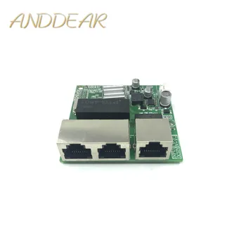 3-портовый модуль гигабитного коммутатора широко используется в светодиодной линии 3-портовый контактный порт 10/100/1000 м мини-модуль коммутатора PCBA материнской платы