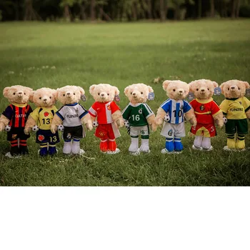 38 см Креативный милый Медведь в футбольной одежде, плюшевые игрушки, мягкие игрушки, кукла-подушка для мальчиков и девочек, подарки на Новый Год для Детей