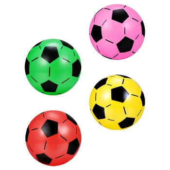 4 шт. красочный детский футбольный пластиковый надувной футбольный мяч, игрушка для дома (разные цвета)