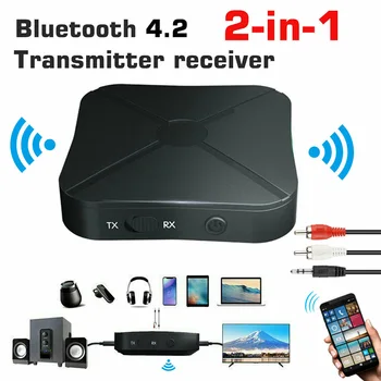 Bluetooth 4.2 Приемник Передатчик 3,5 мм 3,5 AUX Разъем RCA USB Донгл Беспроводной Аудиоадаптер Громкой Связи Для Автомобильного телевизора ПК Динамик