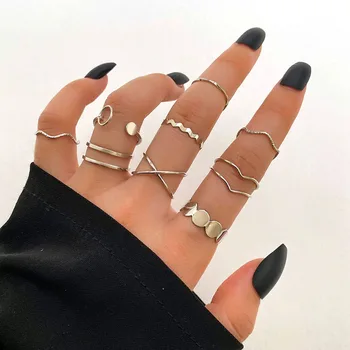 FNIO Модные серебряные кольца на палец в минималистичном стиле, креативные геометрические кольца на кулак в стиле панк для женщин, ювелирные изделия для девочек
