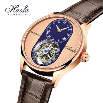 Haofa Мужские механические часы с Турбийоном с ручным управлением, Сапфировое колесо, Летающий механизм с Турбийоном, Часы для мужчин, Модный Дизайн Часов