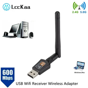 lccckaa 600 Мбит/с USB Wifi Адаптер 5,0 ГГц + 2,4 ГГц USB WiFi Приемник Беспроводная Сетевая карта usb wifi Высокоскоростная Антенна WiFi Адаптер
