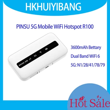 PINSU 5G MiFi R100 Портативный широкополосный беспроводной маршрутизатор 5G Sub6 WiFi 6 двухдиапазонный мобильный маршрутизатор Sim-карта SDX55