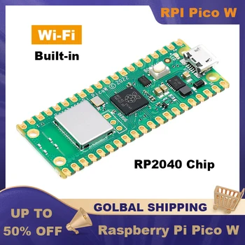 Raspberry Pi Pico W Встроенный беспроводной Wi-Fi 2,4 ГГц 5 ГГц На базе микроконтроллера RP2040 С двухъядерным процессором Pico W В акриловом корпусе