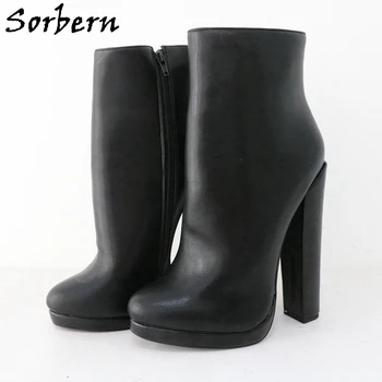 Sorbern/ Ботильоны на высоком каблуке 17 см, женские ботинки Унисекс на тонкой платформе, зимние ботильоны в стиле фетиш, обувь с аркой на заказ
