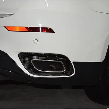 X6 E71 Наклейка на задний глушитель из настоящего углеродного волокна, декоративная накладка для BMW 2008-2013, Автомобильные Аксессуары