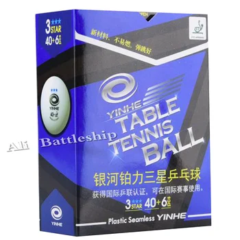Yinhe Galaxy 3stars Оригинальные Белые Мячи 40+ Новых Материалов Пластиковые Бесшовные Мячи для пинг-понга Официальный Мяч Всемирных игр
