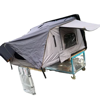 Автомобильная палатка для кемпинга на крыше 4x4 для бездорожья с 280 г полиэстера-хлопка зеленого и бежевого цвета, автомобильная палатка с жестким верхом