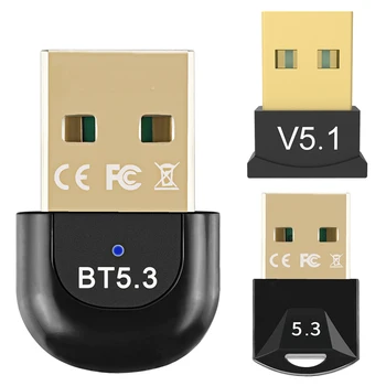 Адаптер Bluetooth Беспроводной USB-передатчик Приемник для настольных ПК Bluetooth 5.3 Динамик Мышь клавиатура Музыкальный аудиопередатчик