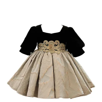 Атласное платье с вышивкой для маленьких девочек с цветочным узором Для Участия в Конкурсе красоты, Вечерние платья для особых случаев