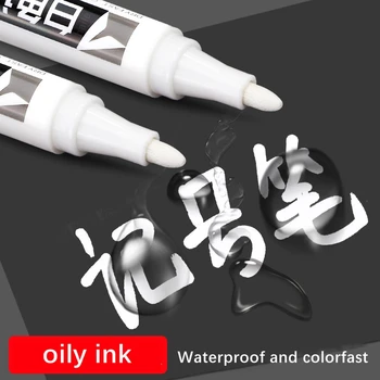 Белые маркерные ручки Haile White 0,7-2,0 мм Маслянистая Водонепроницаемая Перманентная пластиковая гелевая ручка для окраски автомобильных шин Граффити-маркерами