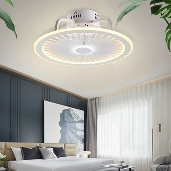 Белый потолочный вентилятор, акриловая интеллектуальная лампа, современный дизайн, креативная симпатичная светодиодная лампа, спальня, кабинет, ресторан, кухня, вентилятор, светильник