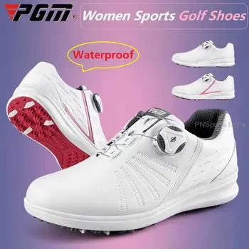 Водонепроницаемая обувь для гольфа Pgm, Женская обувь, Легкие кроссовки со шнурками и пряжкой, Женские дышащие нескользящие кроссовки, 2 цвета