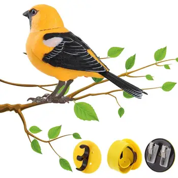 Декоративные искусственные птицы, Электрическая интерактивная игрушка с имитацией звука, управление светом и голосом, украшения для деревьев, наружные украшения