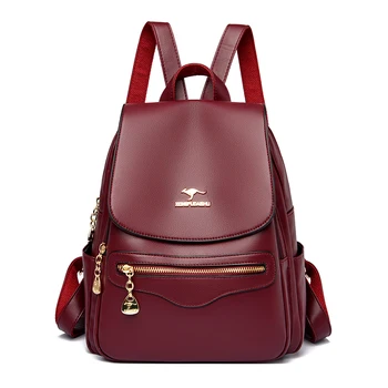 Дизайнерский роскошный женский рюкзак из мягкой кожи, Женская противоугонная сумка большой емкости, Женская сумка с несколькими карманами для путешествий, sa