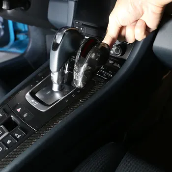 Для Porsche Macan 2014-2021 Накладка на головку переключения передач автомобиля из настоящего углеродного волокна, наклейка, автомобильные аксессуары