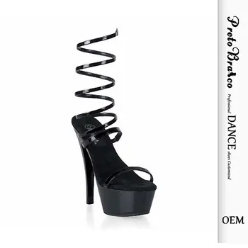 Женская обувь Модельные туфли на высоком каблуке, банкетные туфли, танцевальные босоножки из стальной трубки в форме змеи, каблук 15 см, 5 см, Plaform YKC