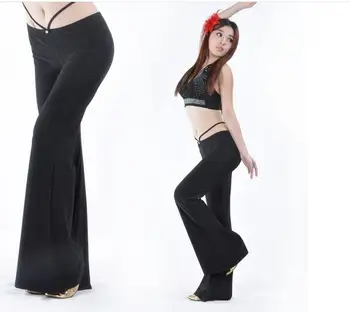 Женские модальные однотонные шаровары Lady Crystal Harem, широкие брюки для танца живота в стиле бохо, брюки с поясом