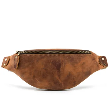 Забавная поясная кожаная сумка в стиле ретро, винтажная сумасшедшая дизайнерская сумка с лошадью, мужская поясная сумка из натуральной кожи