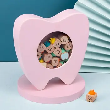 Запоминающаяся Прекрасная Форма зубов из букового Дерева Контейнер Для молочных зубов Детские Сувениры Подарочная Коробка для хранения Зубов Коробка для молочных зубов