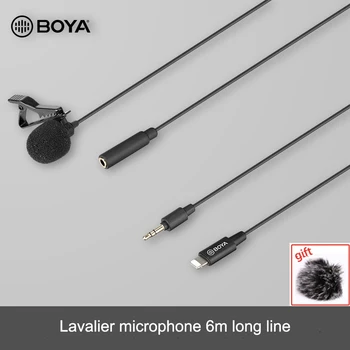 Кардиоидный Петличный микрофон BOYA M2 M3 с клипсой на лацкане и съемным кабелем TRS 3,5 мм, совместимый с микрофоном для смартфонов Type-X /iOS