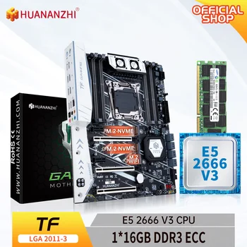 Материнская плата HUANANZHI X99 TF LGA 2011-3 XEON X99 с процессором Intel E5 2666 V3 с комбинированным комплектом памяти 1*16G DDR3 RECC NVME SATA