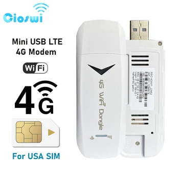 Мини Беспроводной маршрутизатор LTE USB 4G модем, SIM-карта для дома, автомобиля, 150 Мбит/с, портативный WiFi-ключ, мобильная точка доступа, разблокировка для США
