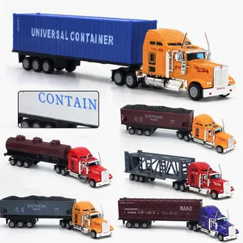 Модель автомобиля 1: 65, модель грузовика из сплава, игрушка, Реалистичная имитация Детальной модели американского Сверхдлинного транспортного грузовика, подарок на день рождения
