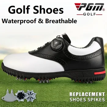 Мужская обувь для гольфа PGM, водонепроницаемая спортивная обувь, противоскользящие кроссовки с вращающимися пряжками, Многофункциональные кроссовки для гольфа