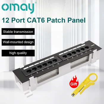 Набор сетевых инструментов OMAY, 12-портовая коммутационная панель CAT6, сетевой кронштейн RJ45 для настенного монтажа в стойку